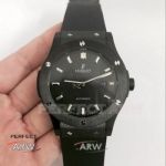 Perfect Replica Hublot Limited Edition Black Steel Watch Rubber Strap